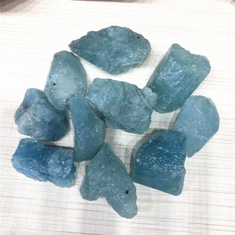 Natural Quartz Sky Blue Aquamarine Raw Rough Crystals Healing Gemstone For Decoration