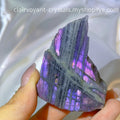 Natural Purple Labradorite Semi-Polished Slice Ornaments Manufacturer Wholesale Cross-Border Live Raw Stone Carving Crafts