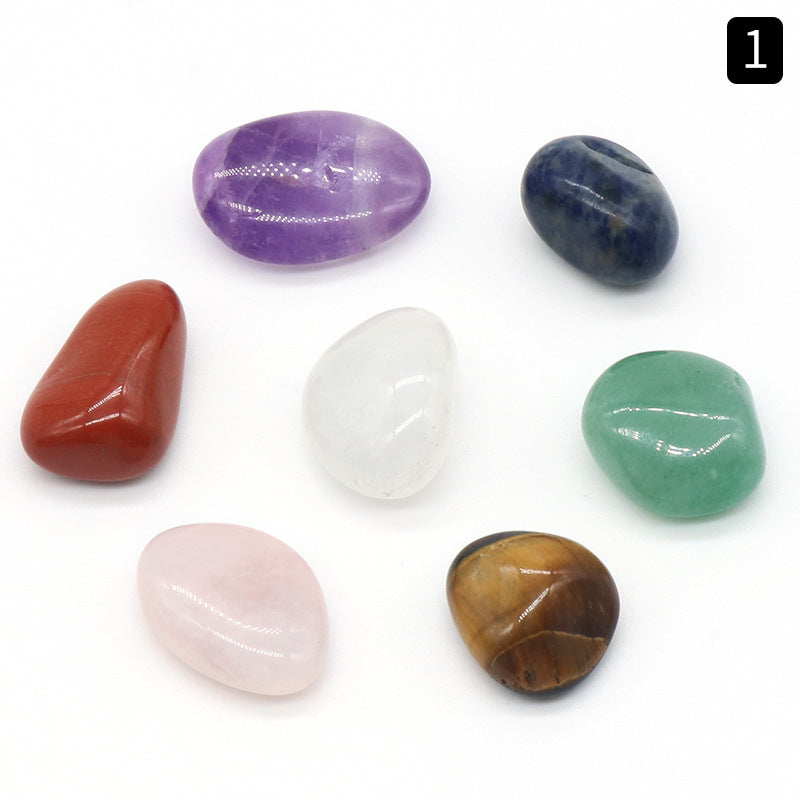 Natural Crystal Set, Hexagonal Column Double-Pointed 7 Pieces, Irregular 7 Pieces, Set Gift Box Manufacturer Wholesale