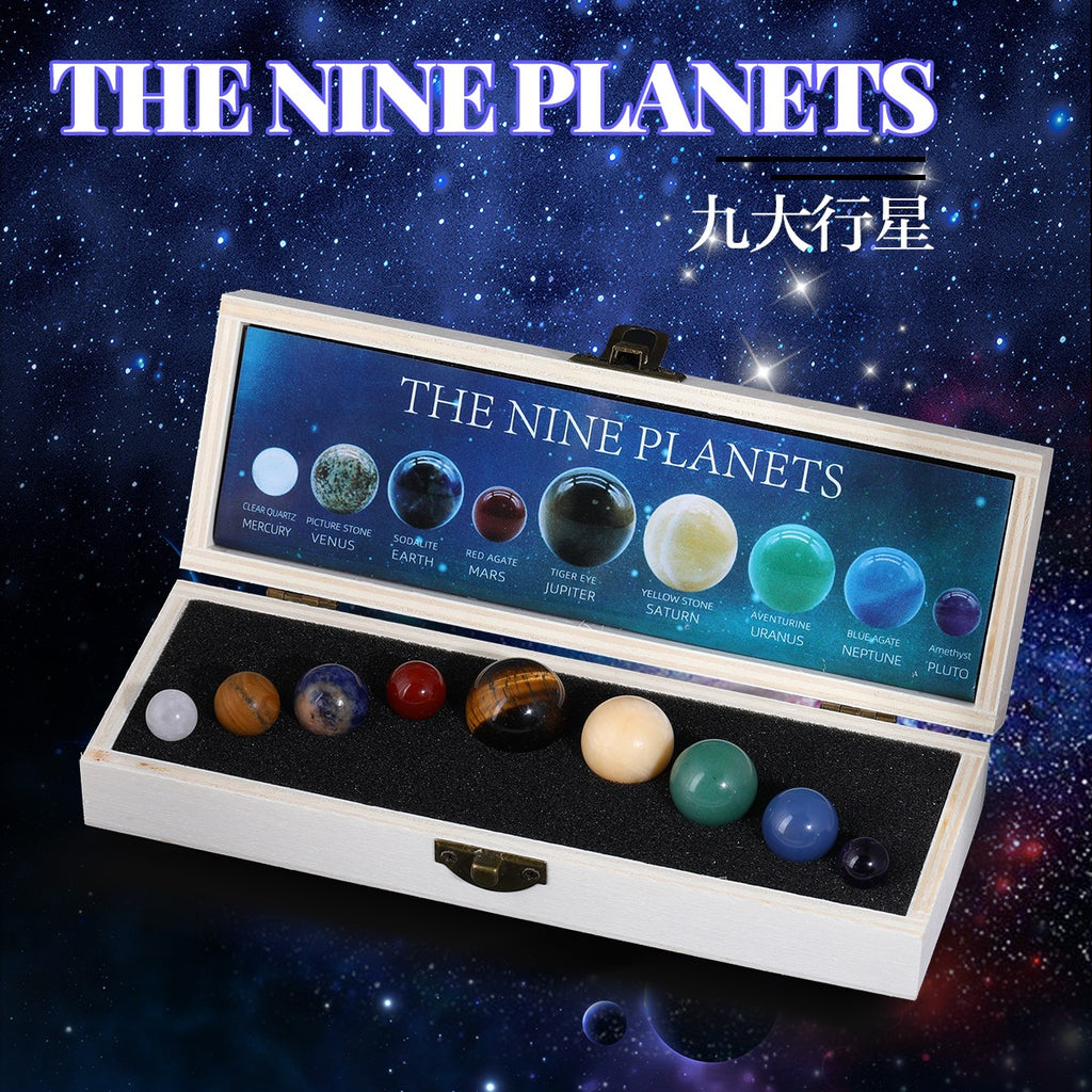 Natural Stone Crystal Planet Solar System Nine Planets suit Crystal Ore Specimen Energy Stone Wholesale Collection Gift