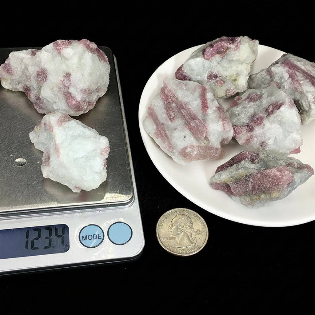 Natural pink tourmaline original stone decoration home desktop office decoration plant landscape Stone Children's teaching ore