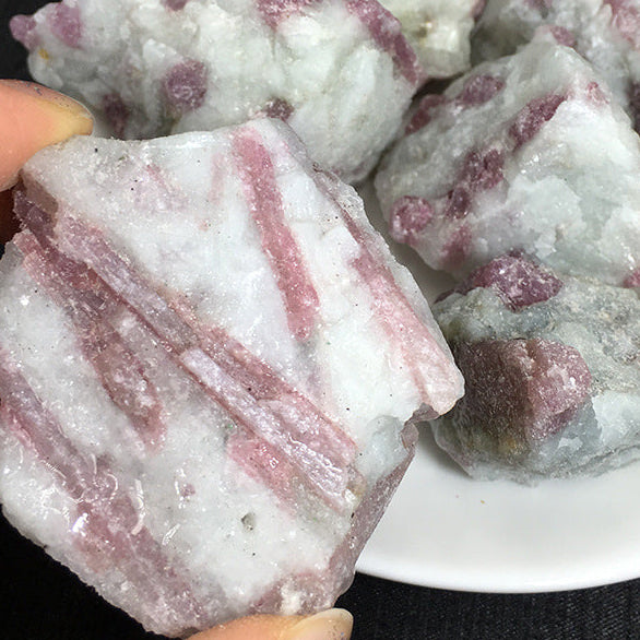 Natural pink tourmaline original stone decoration home desktop office decoration plant landscape Stone Children's teaching ore