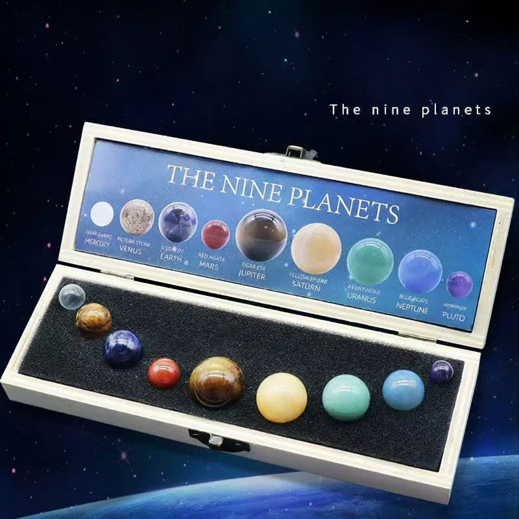 Natural Stone Crystal Planet Solar System Nine Planets suit Crystal Ore Specimen Energy Stone Wholesale Collection Gift