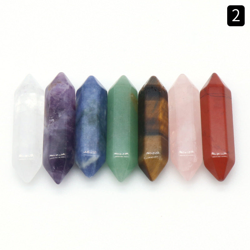 Natural Crystal Set, Hexagonal Column Double-Pointed 7 Pieces, Irregular 7 Pieces, Set Gift Box Manufacturer Wholesale