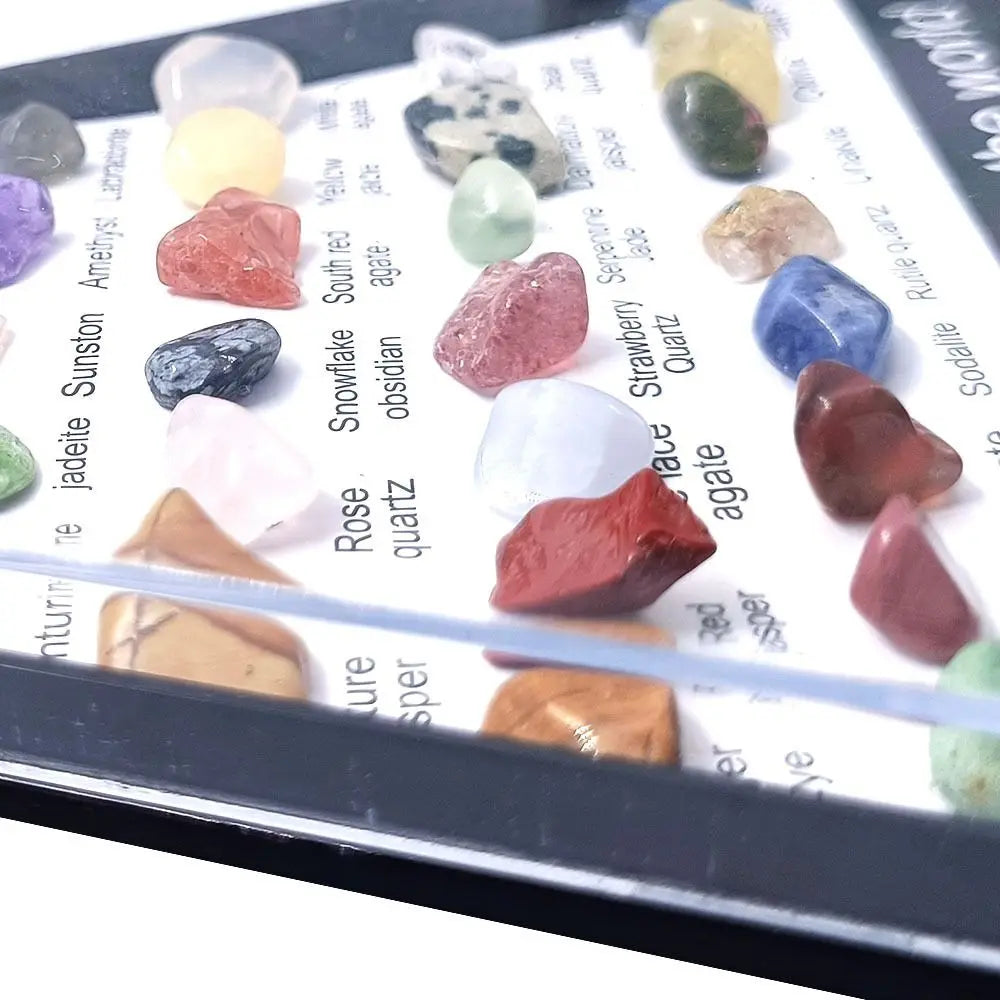 Gemstones Natural Crystal Rock Collection Natural Crafts Mineral Rock Polishing Natural Specimens Triangular Set 36 Ore
