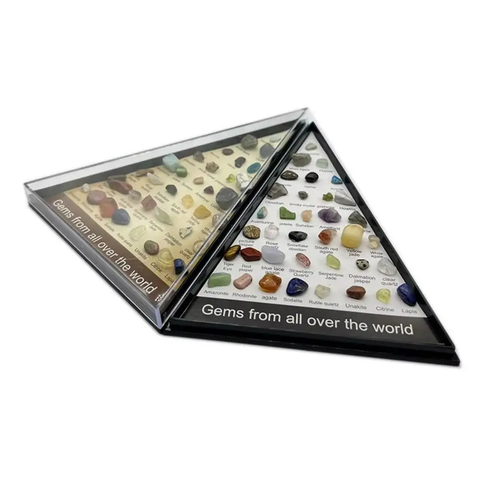 Gemstones Natural Crystal Rock Collection Natural Crafts Mineral Rock Polishing Natural Specimens Triangular Set 36 Ore