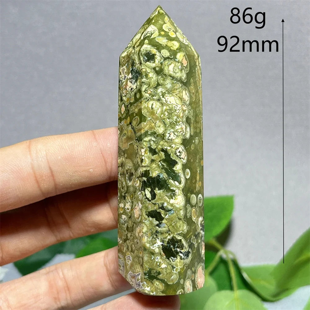 Crystal Rainforest Tower Point Wand Natural Stone Quartz Minerals Flash Energy Feng Shui Spiritual Reiki Home Decoration