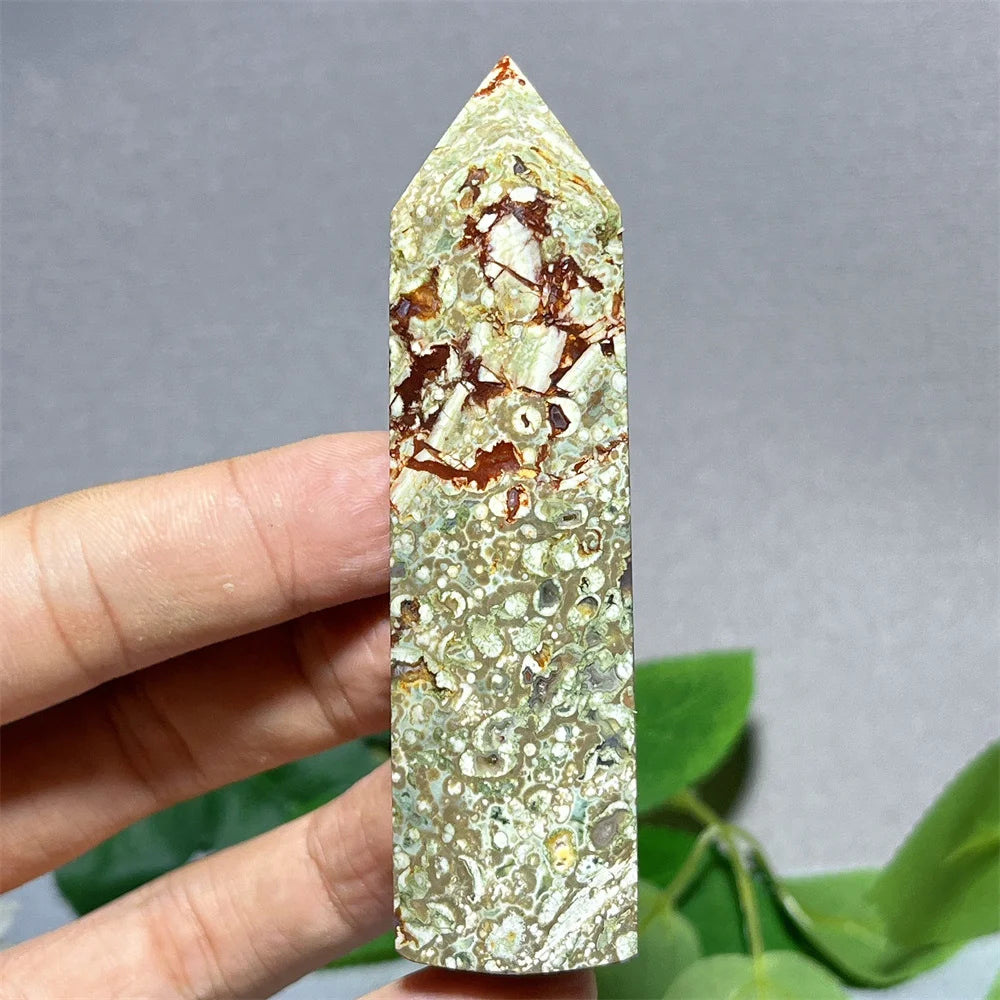 Crystal Rainforest Tower Point Wand Natural Stone Quartz Minerals Flash Energy Feng Shui Spiritual Reiki Home Decoration