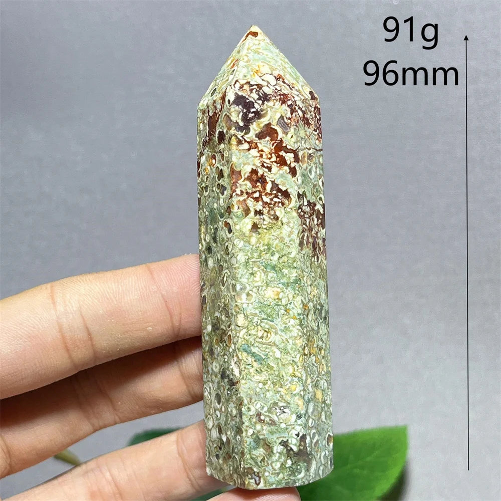 Crystal Rainforest Tower Point Wand Natural Stone Quartz Minerals Flash Energy Feng Shui Spiritual Reiki Home Decoration
