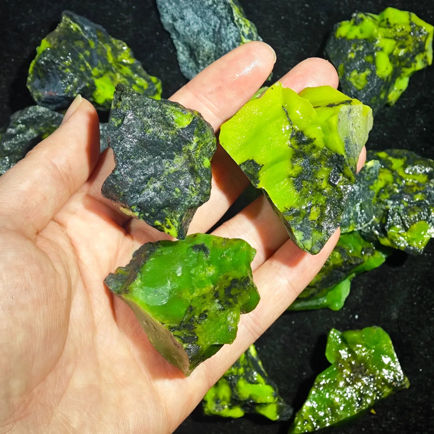 Natural Raw Green Opal Rough Stones Unpolished Gemstone Mineral Specimen Bulk Loose Rocks Home Decor Collectible Craft Gift