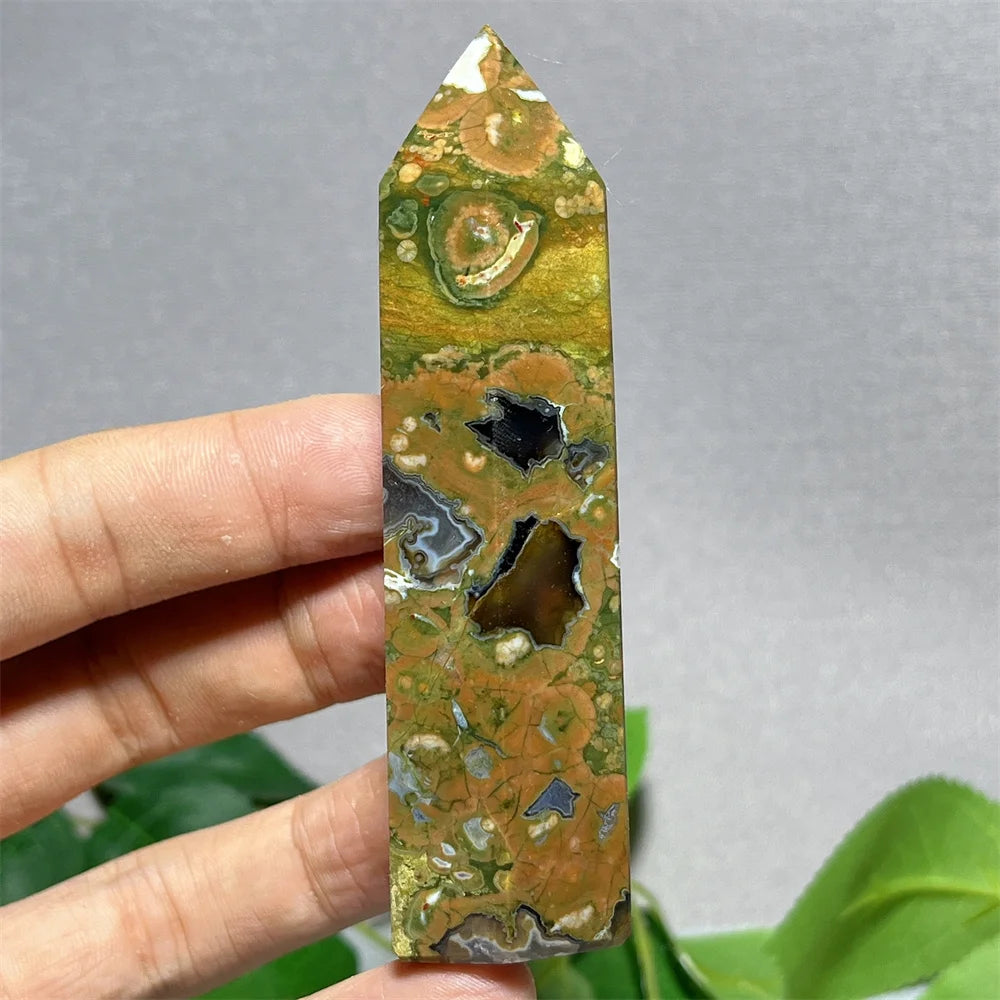 Crystal Rainforest Tower Point Wand Natural Stone Quartz Minerals Flash Energy Feng Shui Spiritual Reiki Home Decoration