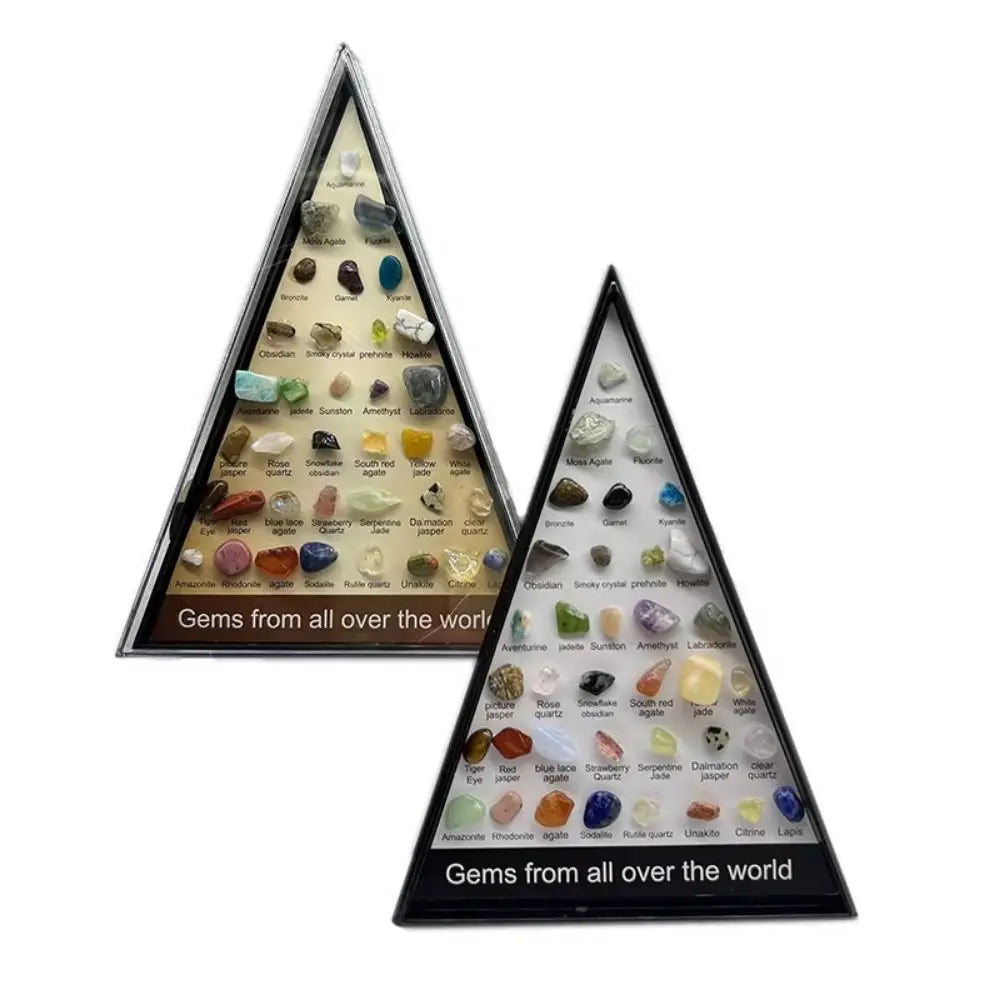 Gemstones Natural Crystal Rock Collection Natural Crafts Mineral Rock Polishing Natural Specimens Triangular Set 36 Ore