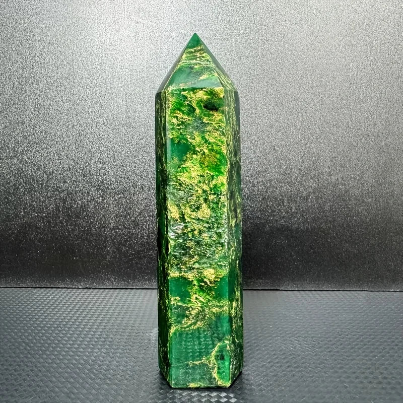 1pc Single-Pointed Emerald Tower, a Stylish Decoration for Your Home, a Shiny Crystal Centerpiece, Perfect for Tabletop Decor