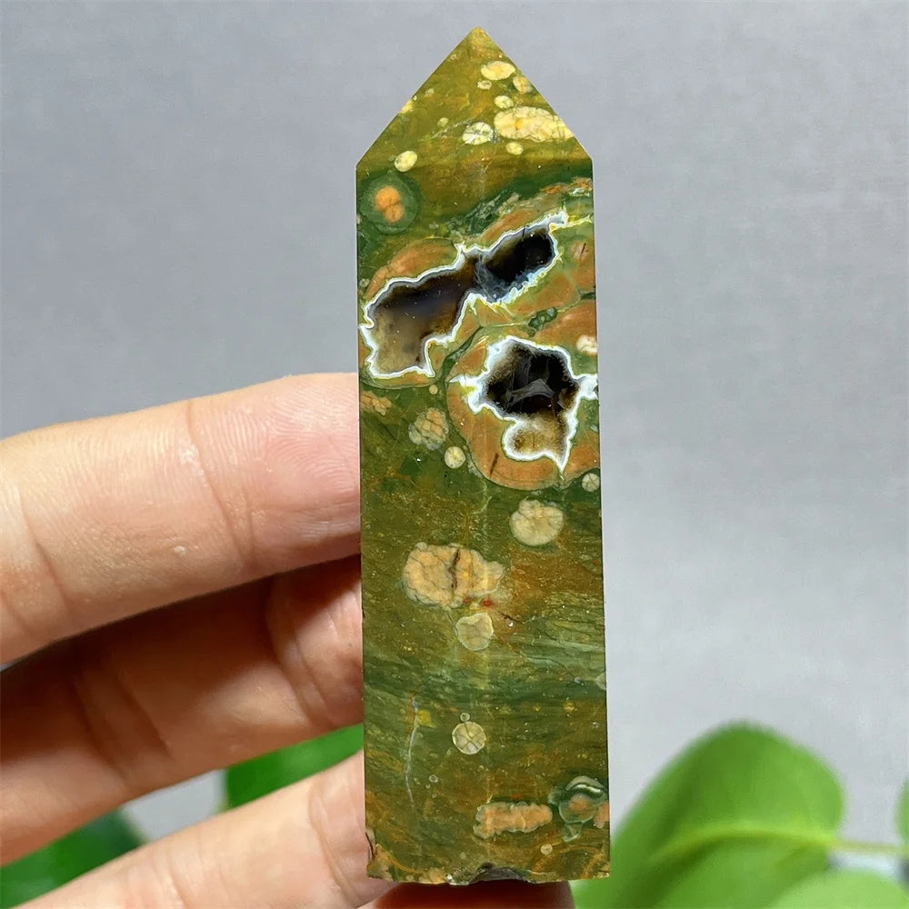 Crystal Rainforest Tower Point Wand Natural Stone Quartz Minerals Flash Energy Feng Shui Spiritual Reiki Home Decoration