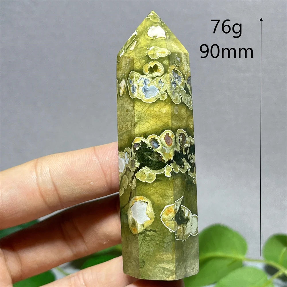 Crystal Rainforest Tower Point Wand Natural Stone Quartz Minerals Flash Energy Feng Shui Spiritual Reiki Home Decoration