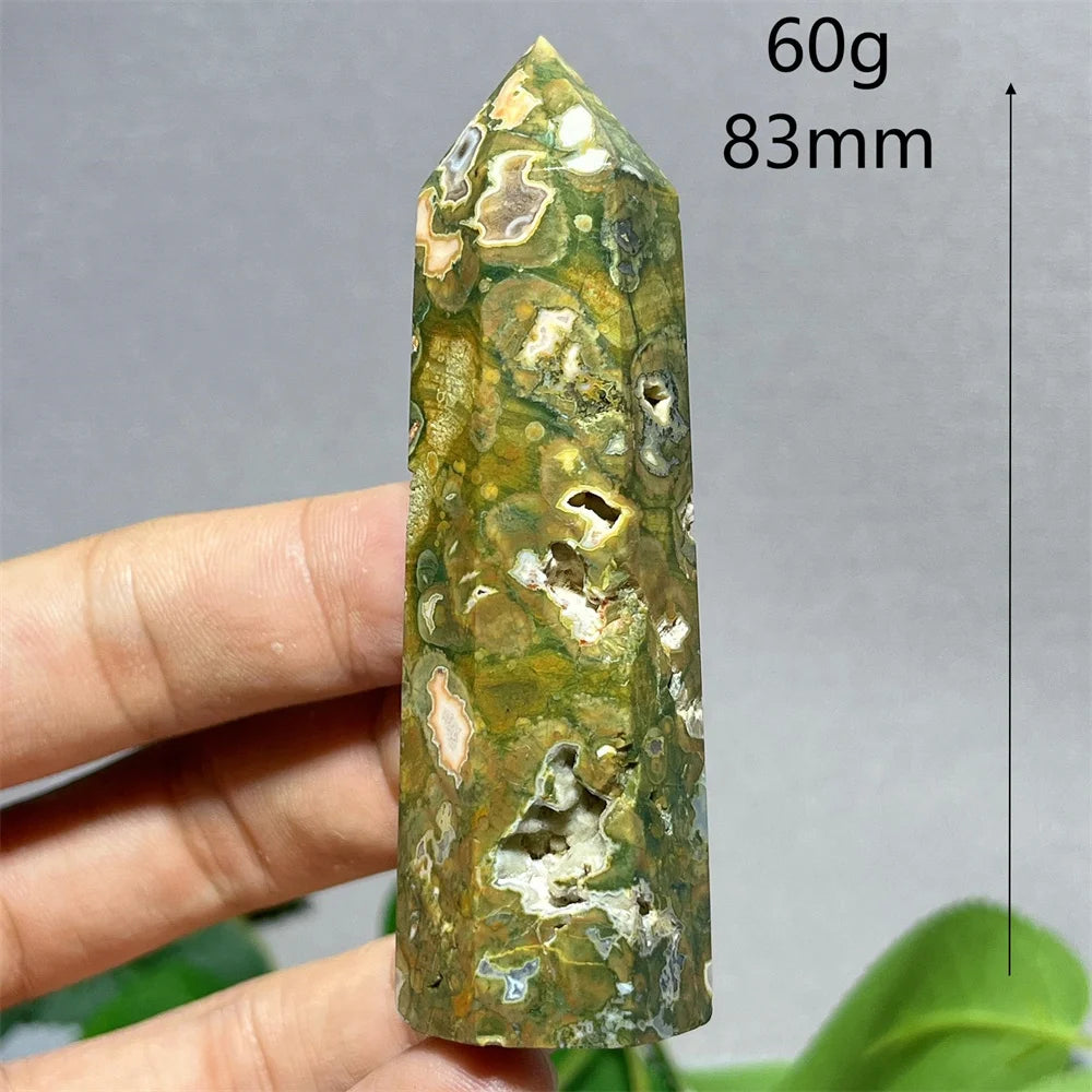 Crystal Rainforest Tower Point Wand Natural Stone Quartz Minerals Flash Energy Feng Shui Spiritual Reiki Home Decoration