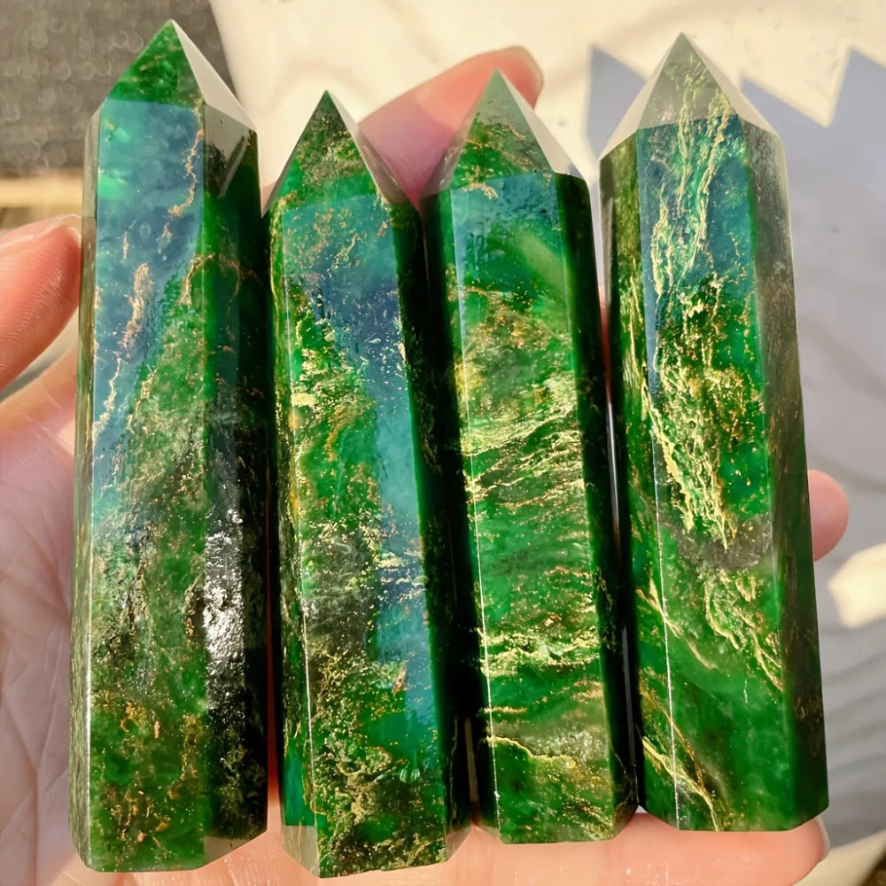 1pc Single-Pointed Emerald Tower, a Stylish Decoration for Your Home, a Shiny Crystal Centerpiece, Perfect for Tabletop Decor