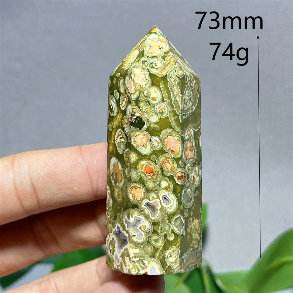 Crystal Rainforest Tower Point Wand Natural Stone Quartz Minerals Flash Energy Feng Shui Spiritual Reiki Home Decoration