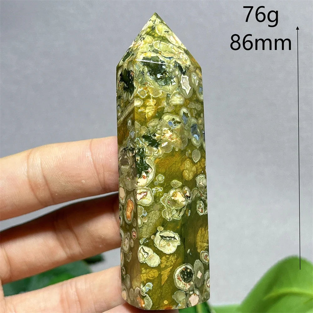 Crystal Rainforest Tower Point Wand Natural Stone Quartz Minerals Flash Energy Feng Shui Spiritual Reiki Home Decoration