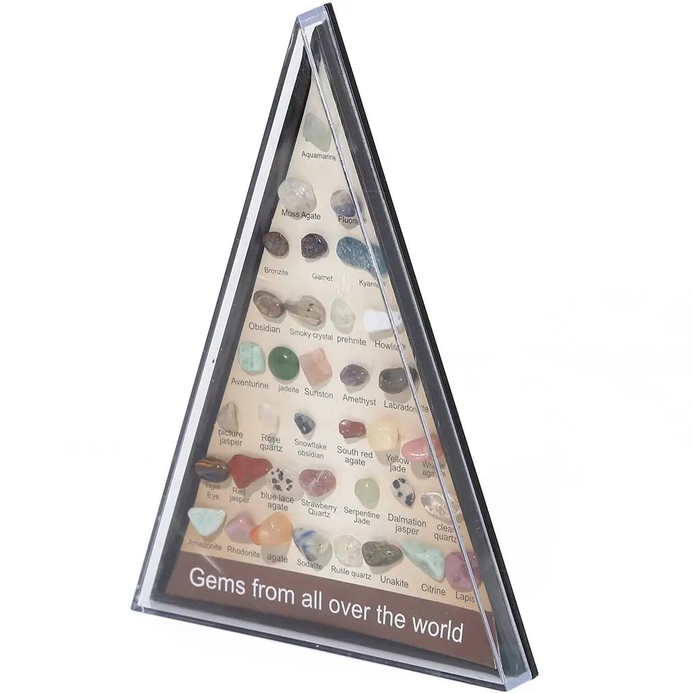 Gemstones Natural Crystal Rock Collection Natural Crafts Mineral Rock Polishing Natural Specimens Triangular Set 36 Ore