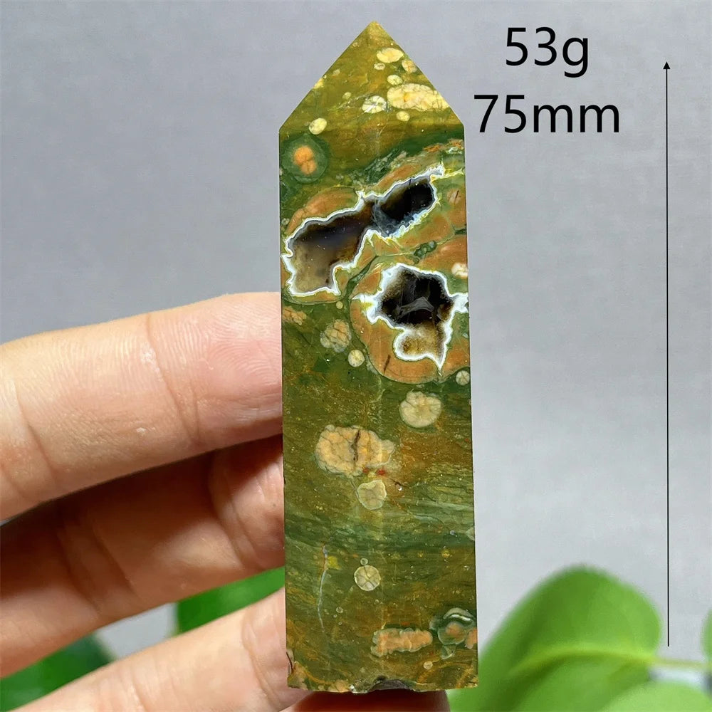 Crystal Rainforest Tower Point Wand Natural Stone Quartz Minerals Flash Energy Feng Shui Spiritual Reiki Home Decoration