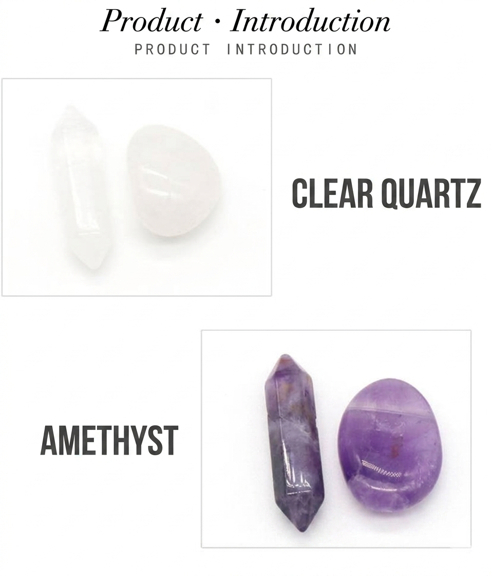 Natural Crystal Set, Hexagonal Column Double-Pointed 7 Pieces, Irregular 7 Pieces, Set Gift Box Manufacturer Wholesale